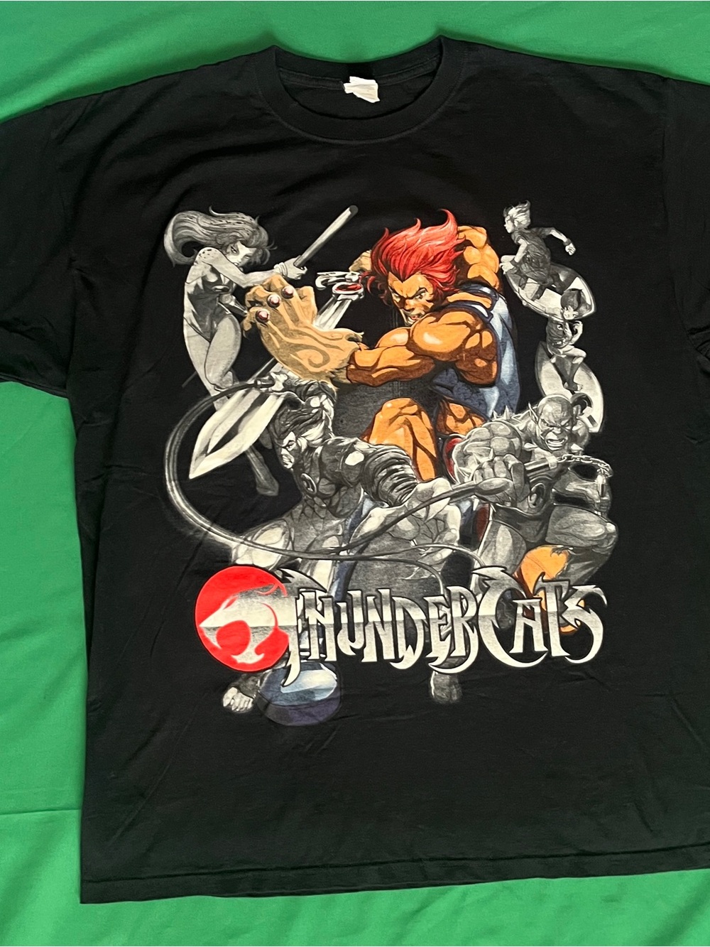 Jerzees Black Thundercats Graphic Tee with Red & Orange Accents